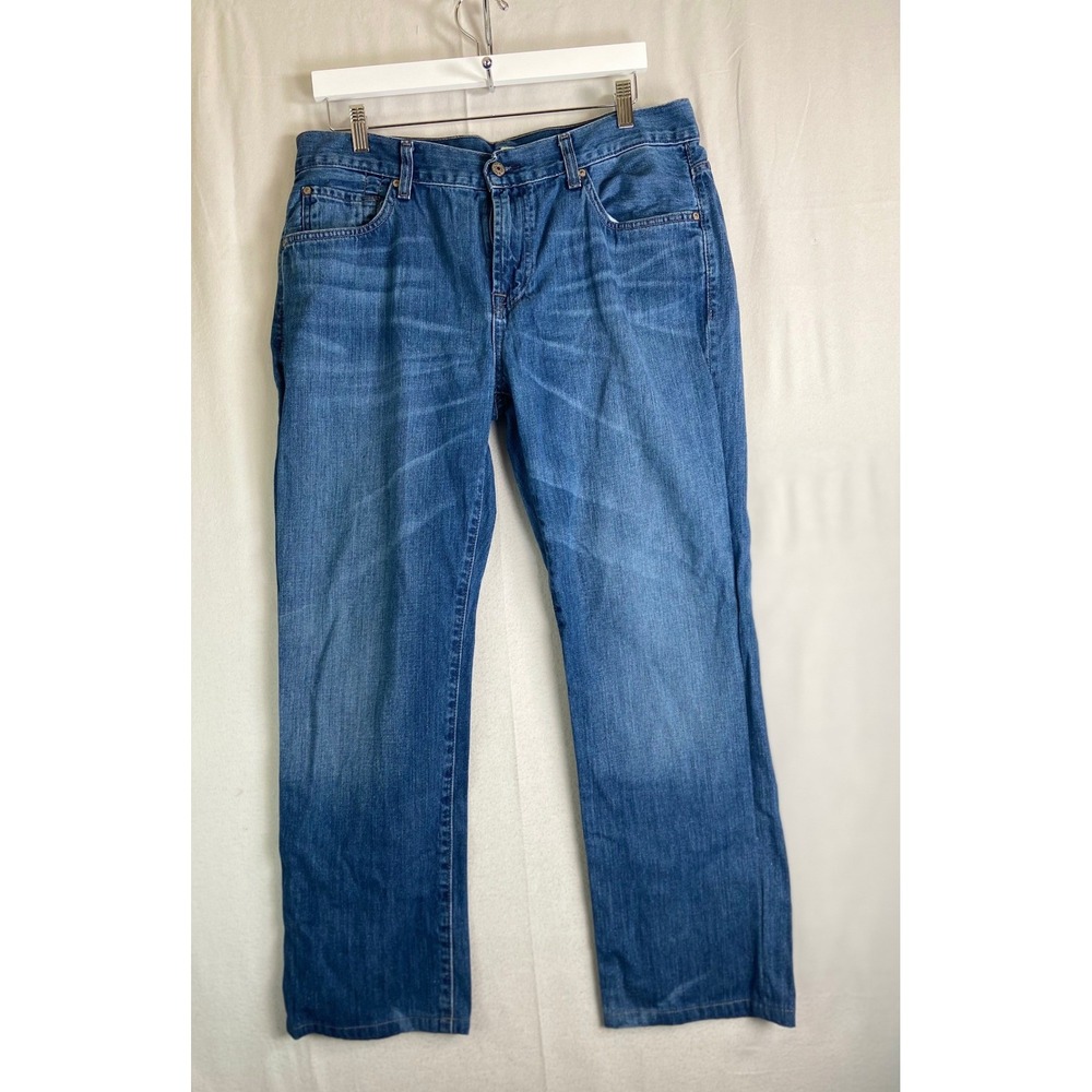 7 For All Mankind A Pocket Jeans Mens 34 Blue Medium Wash Straight Leg Denim